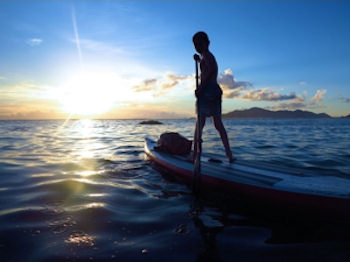 Sortie kayak aux Seychelles