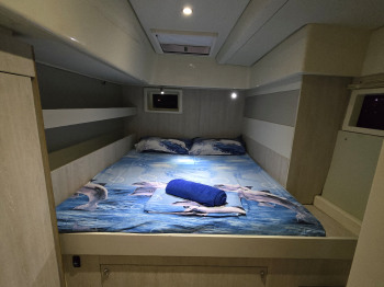 Blue Escape catamaran in the Seychelles, aft cabin