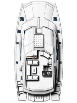 catamaran Blue Escape, uper desk